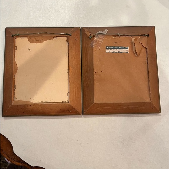 Sold Vintage Blue boy and Pinkie Girl prints on board. Gilt gold frames. - Picture 10 of 13